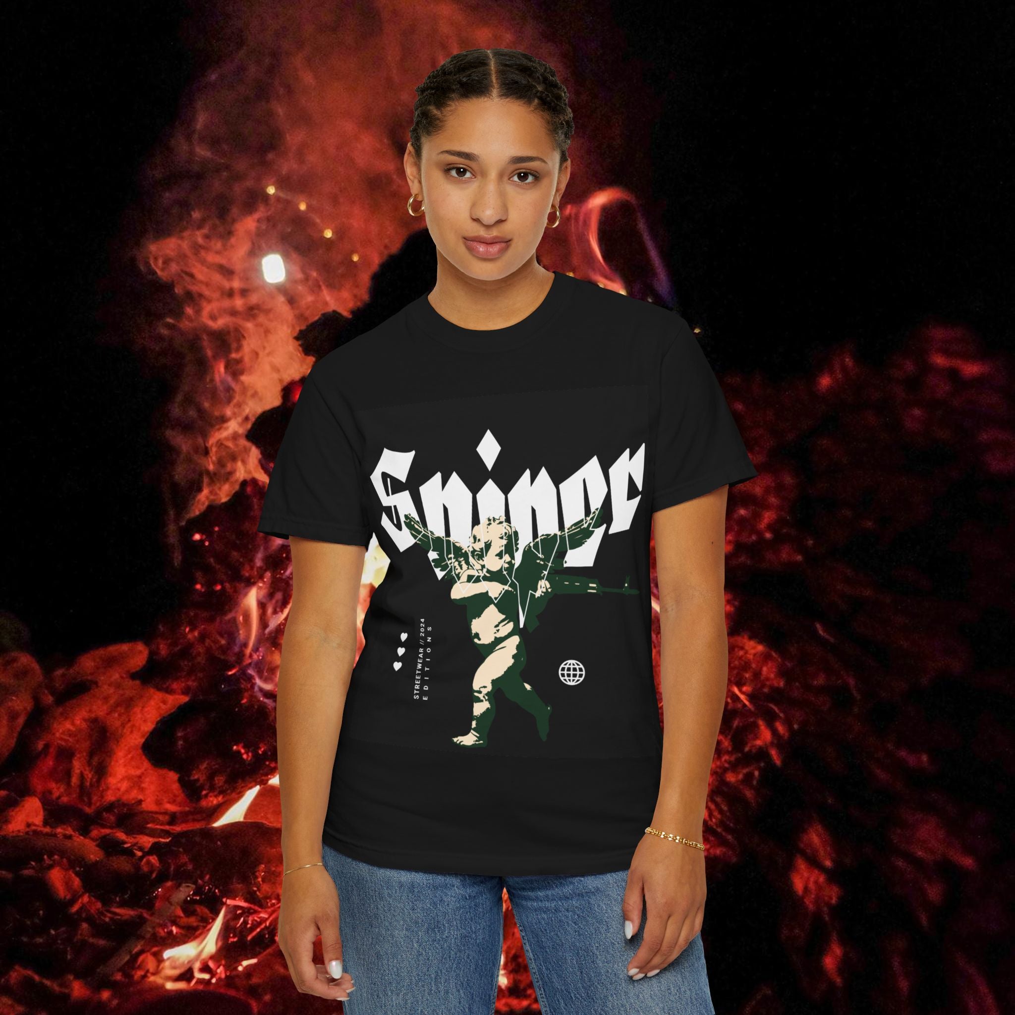 Cool Streetwear Unisex Garment-Dyed T-Shirt with Graphic Design