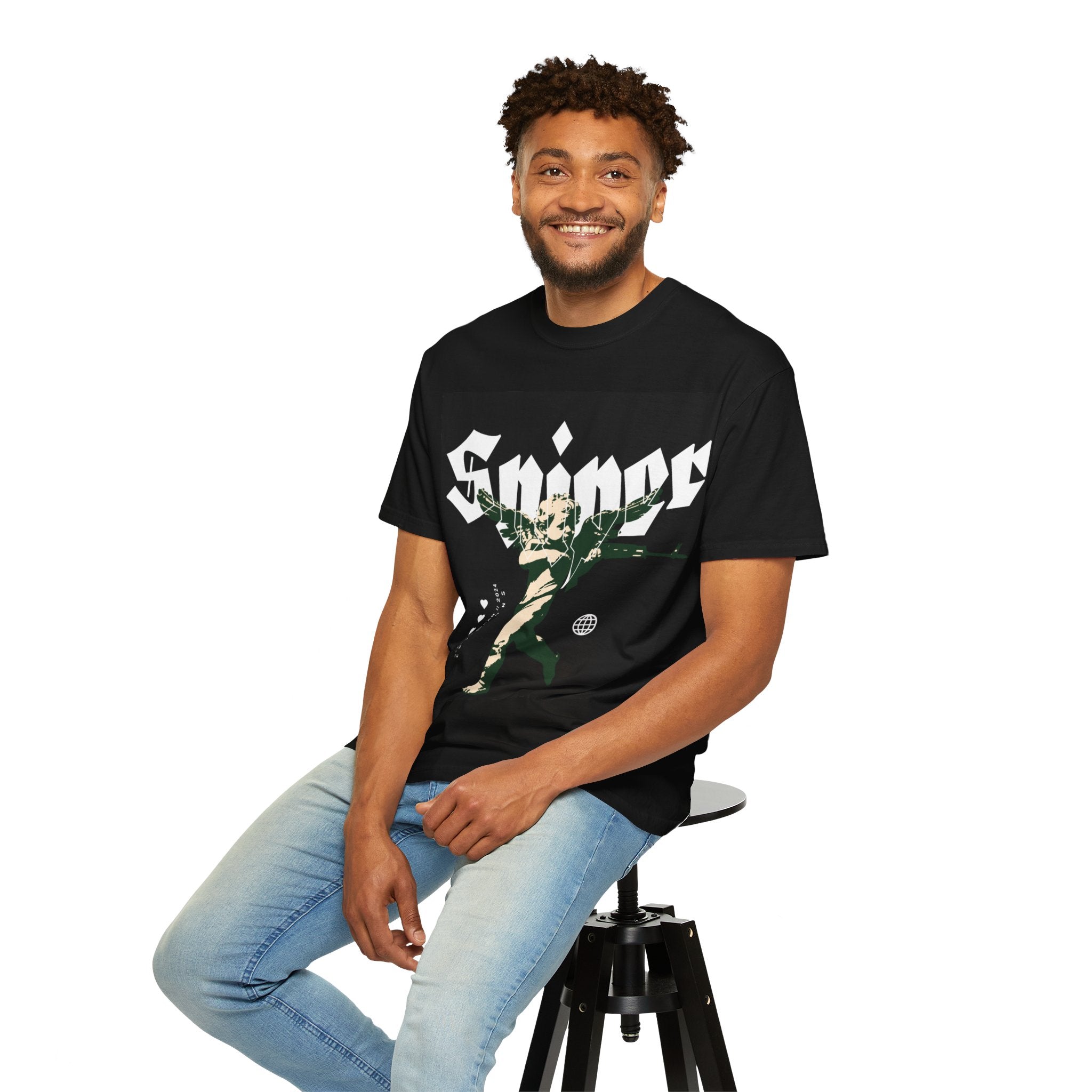 Cool Streetwear Unisex Garment-Dyed T-Shirt with Graphic Design